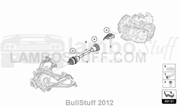 2018 Lamborghini HURACAN LP580-2 SPYDER ENGLAND AXLE SHAFT (501.01.00)